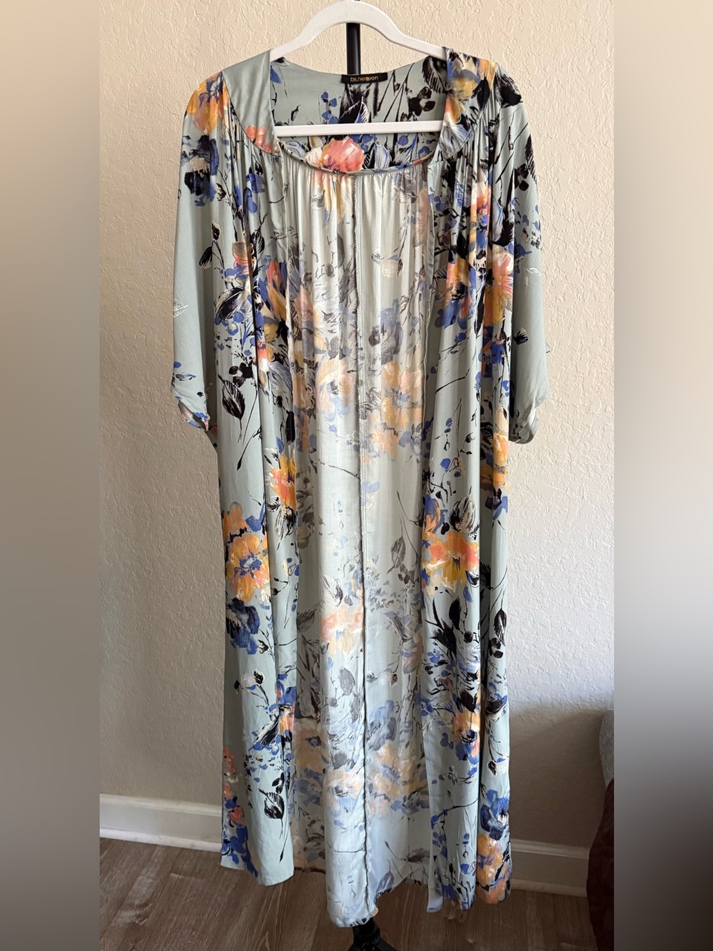 Bluheaven Blue Sage Floral Maxi Kimono Duster Boho Oversized NWOT - Picture 9 of 13